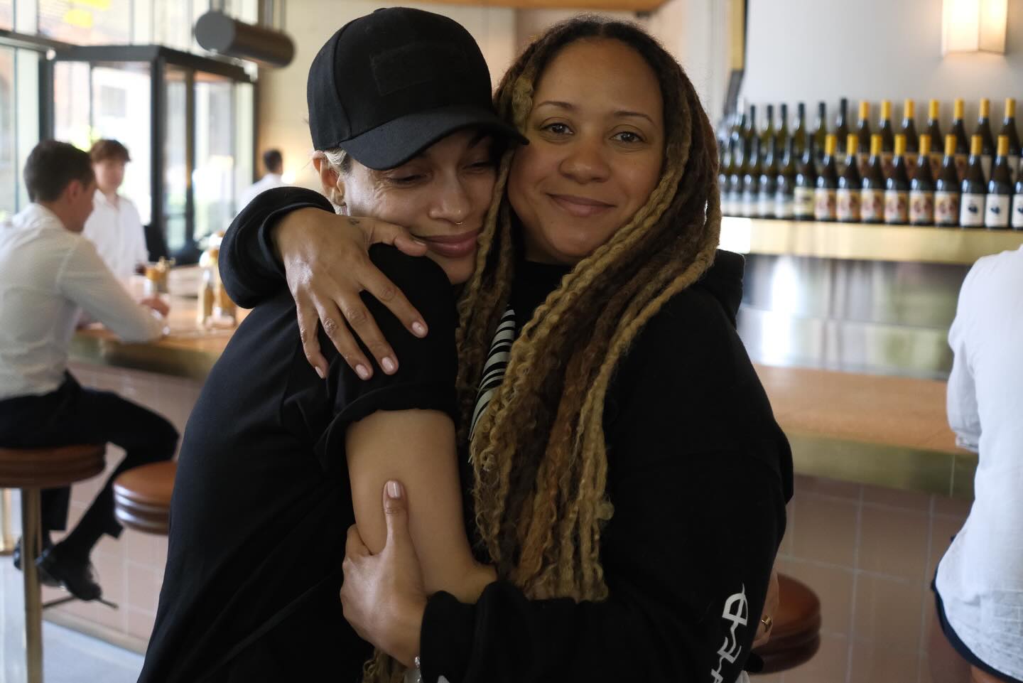 Tracie Thoms Surprises Rosario Dawson With London Breakfast