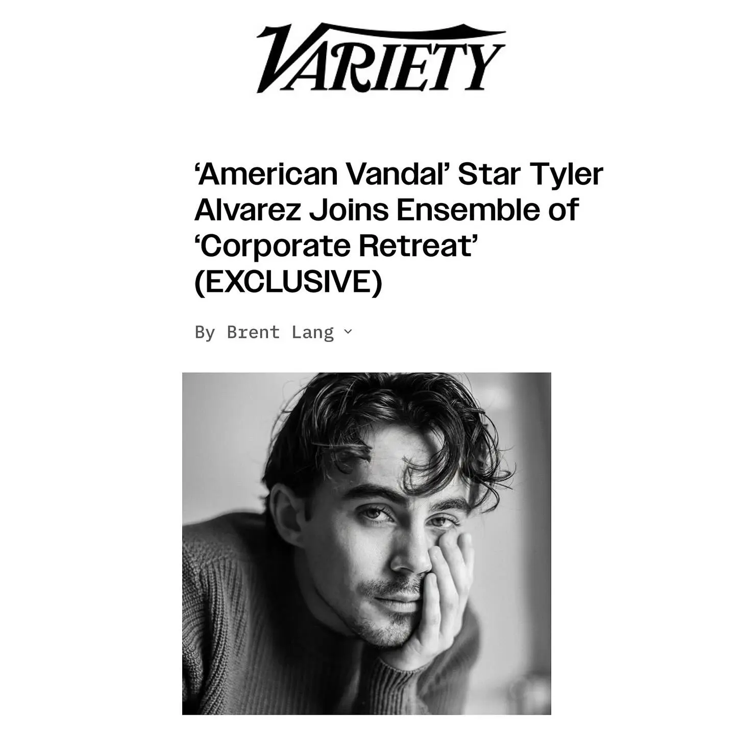 Tyler Alvarez’s Bold Social Media Moment Celebrity actor Tyler Alvarez electrifies followers with a daring post referencing Variety