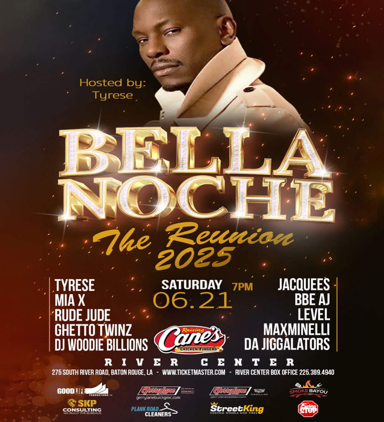 Tyrese Gibson Heads To Baton Rouge Party Celebrating a reunion weekend with a special birthday tribute to 'Q' in summer Baton Rouge.