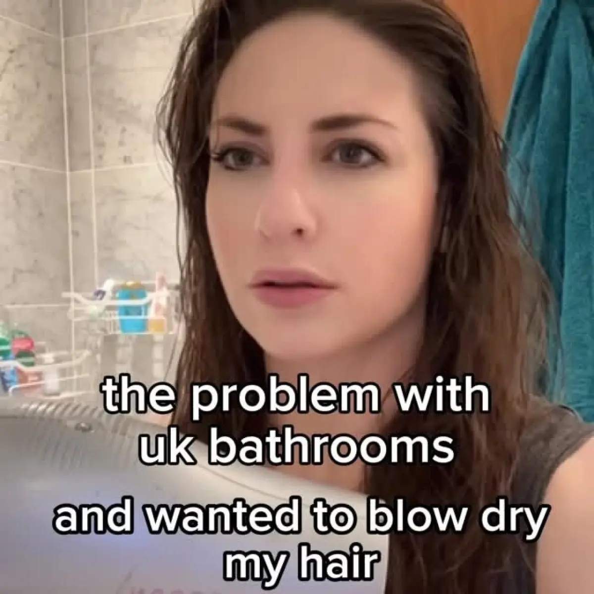 UK Bathroom Hair Dryer Debate Leah Lamarr sparks UK bathroom blow-dry debate, questioning if dryers should be allowed??!