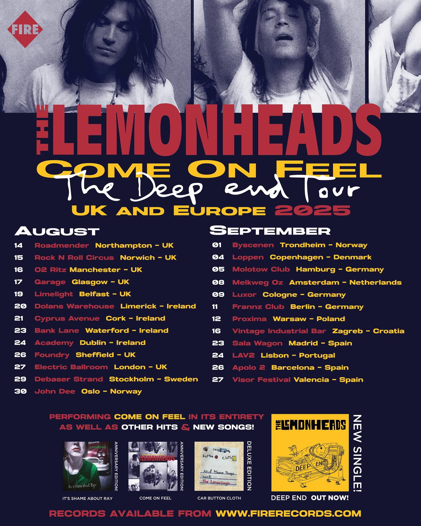 UK & EU Tour Dates Announced The Lemonheads hit the road this summer with a UK and EU tour. Tickets go on sale Friday!!