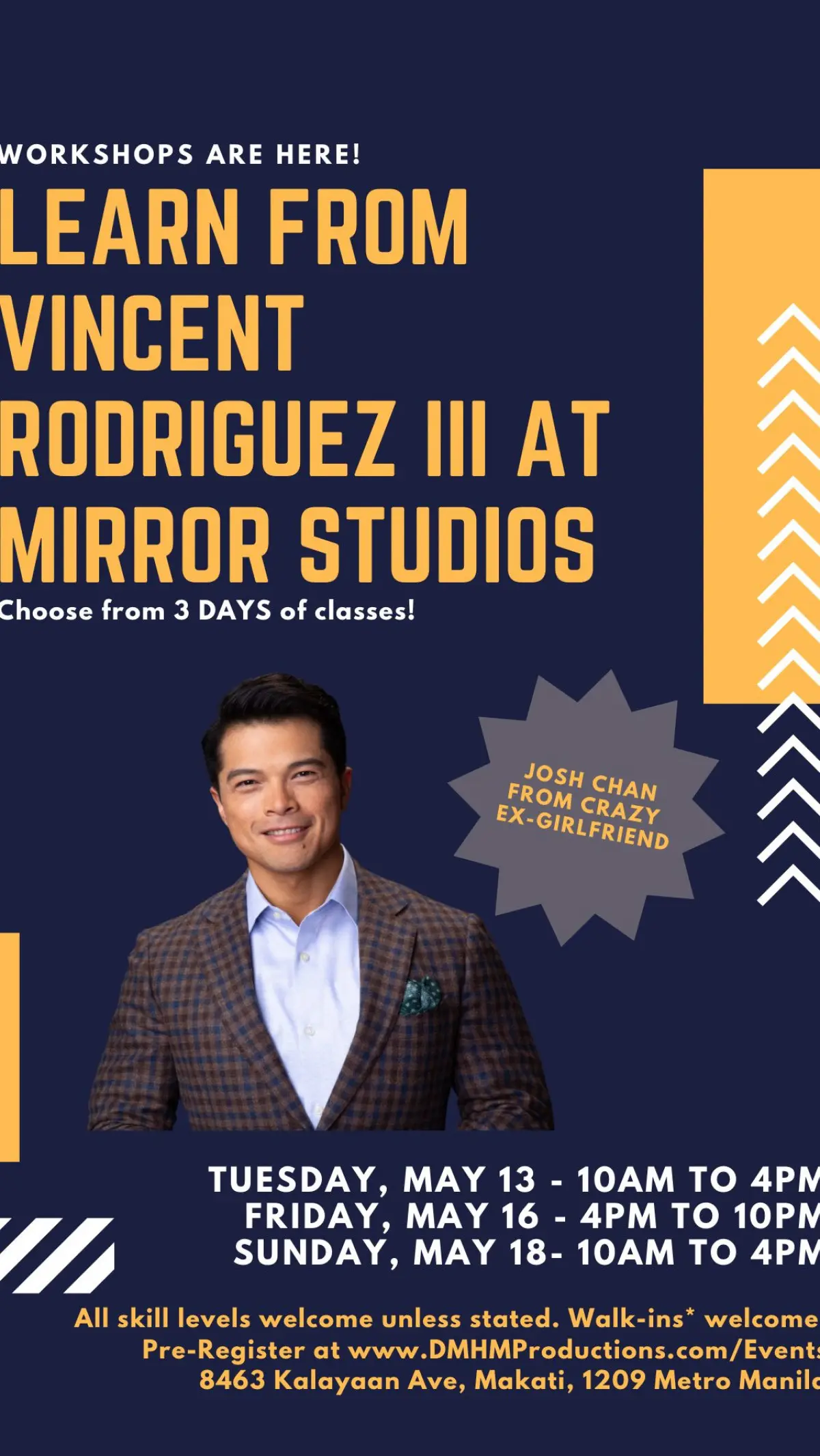 Vincent Rodriguez III Hosts Manila Masterclass Intensive Vincent Rodriguez III Leads 3-Day Masterclass in Manila for Aspiring, Passionate Performers