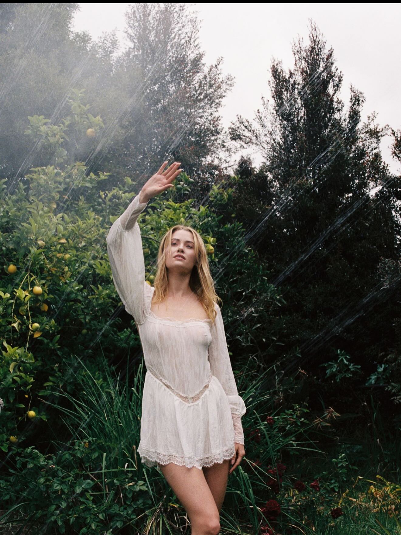 Virginia Gardner’s Dreamy Garden Shoot