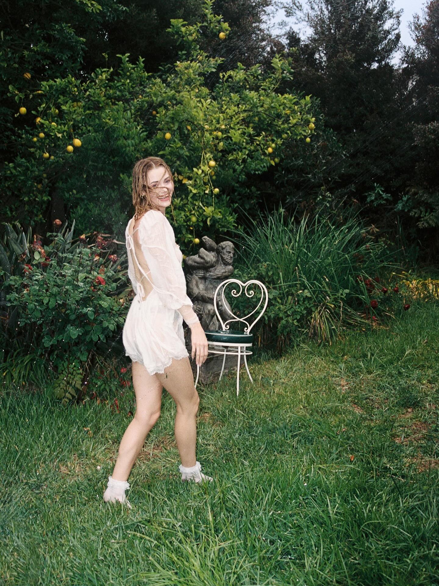 Virginia Gardner’s Dreamy Garden Shoot