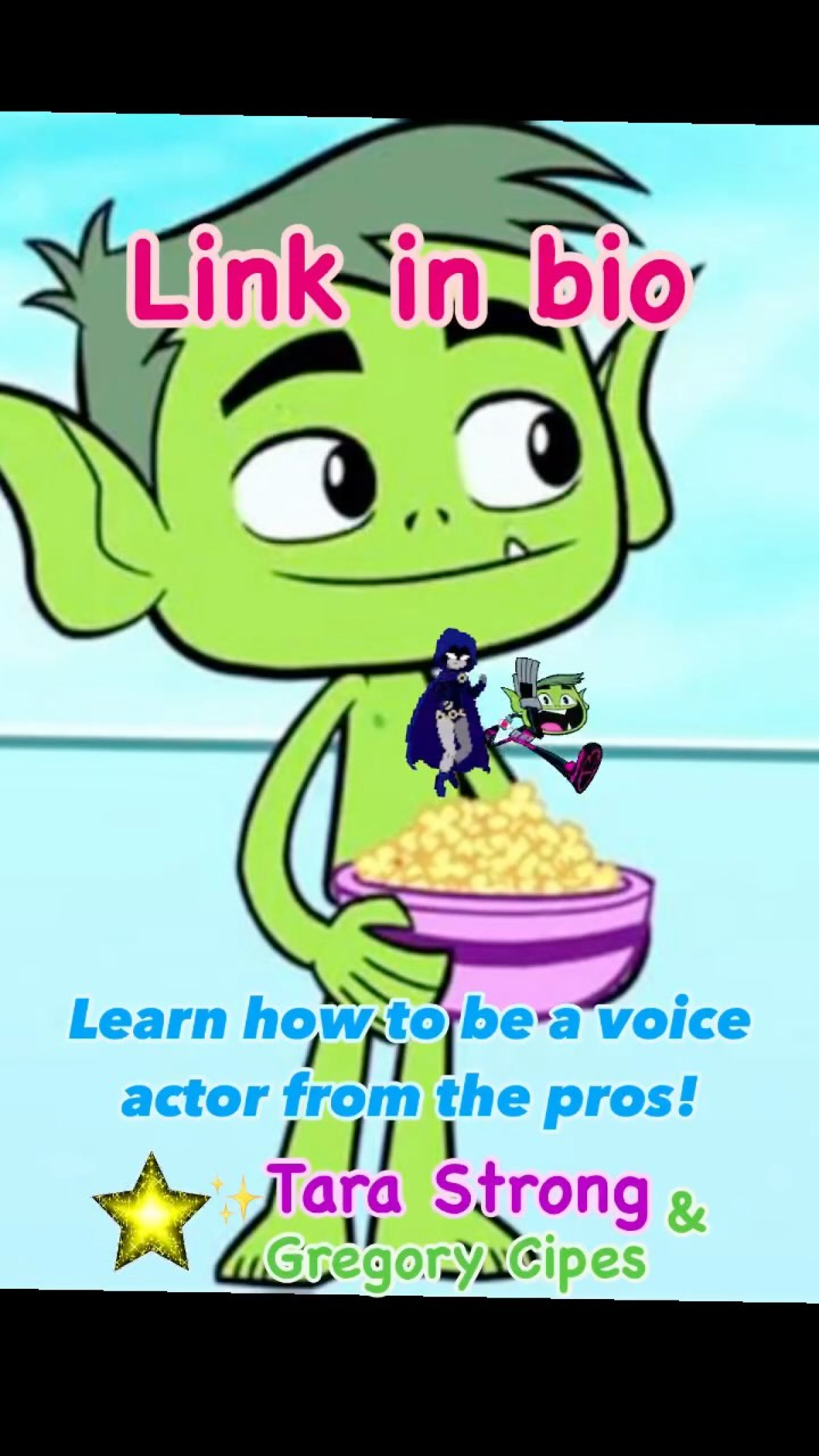 Voice Acting Zoom Call Features Greg Cipes & Tara Strong Discover voice acting secrets live on Zoom with Tara Strong and Greg Cipes on May 10th!!!!