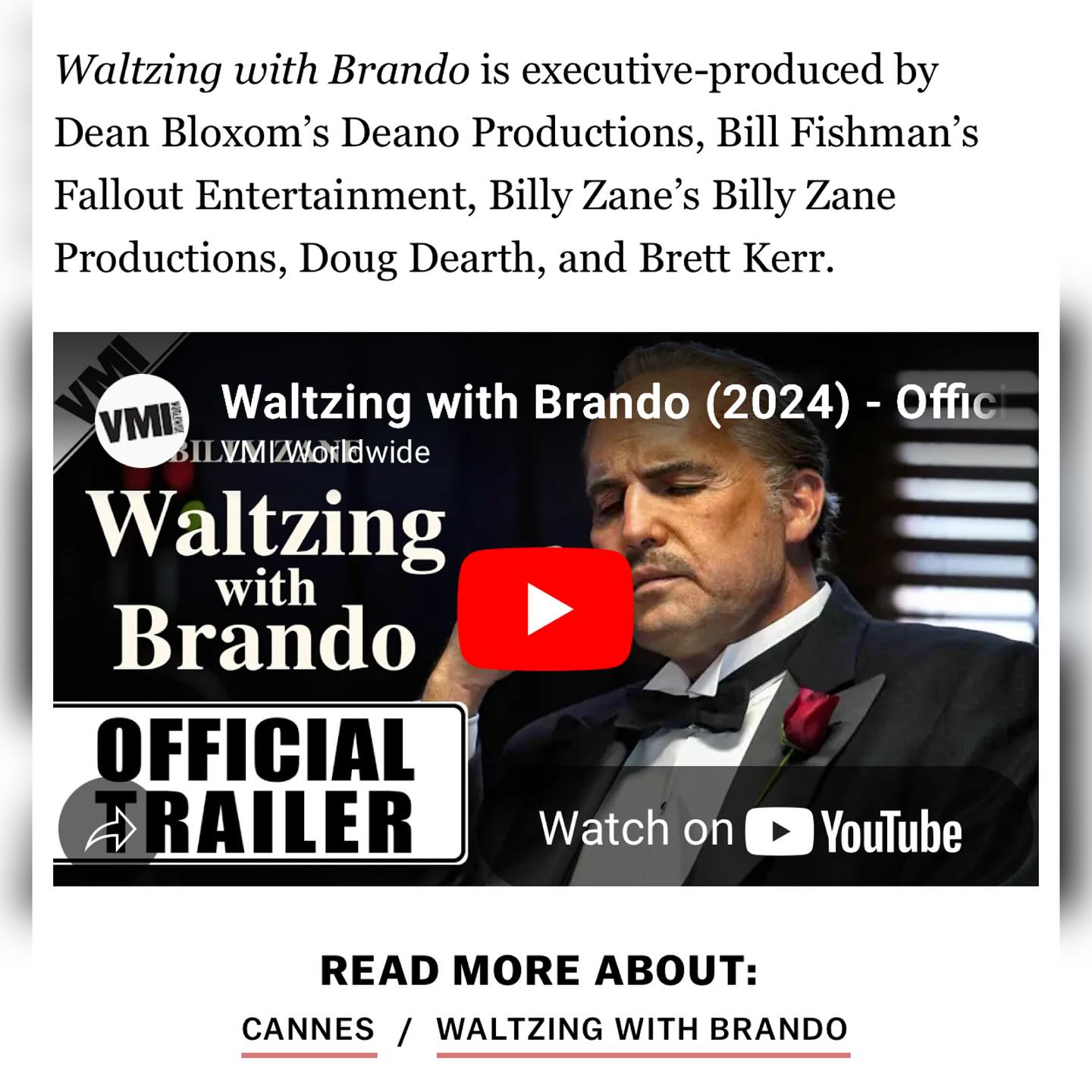 Waltzing With Brando Promises A Stellar September Premiere