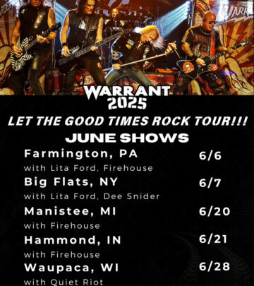 Warrant Launches Let The Good Times Rock Tour 2025