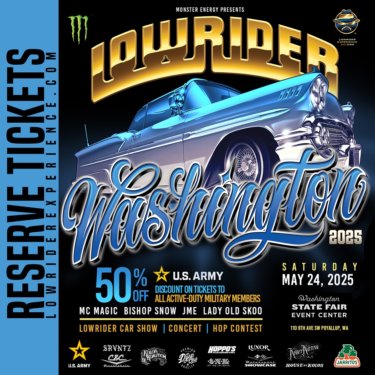 Washington Lowrider Supershow Celebrates Culture And Military Lowrider event with military perks and special celebrity guest MC MAGIC thrills fans today