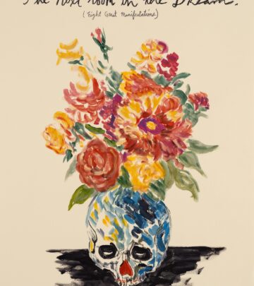 Acclaimed LA artist returns with striking still life drawings of skulls and flowers now!!!