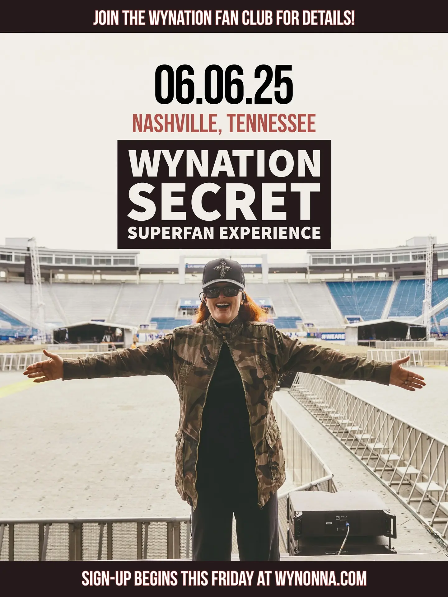 Wynonna Judd Unveils Secret Fan Club Tour Party Wynonna gears up for a secret Ascend Amphitheater tour fan party with limited spots—sign up