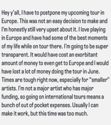Yasmin Williams Postpones Europe Tour