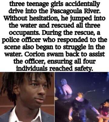 Bravery in Mississippi as 16-year-old Corion Evans boldly dives into danger to save lives.