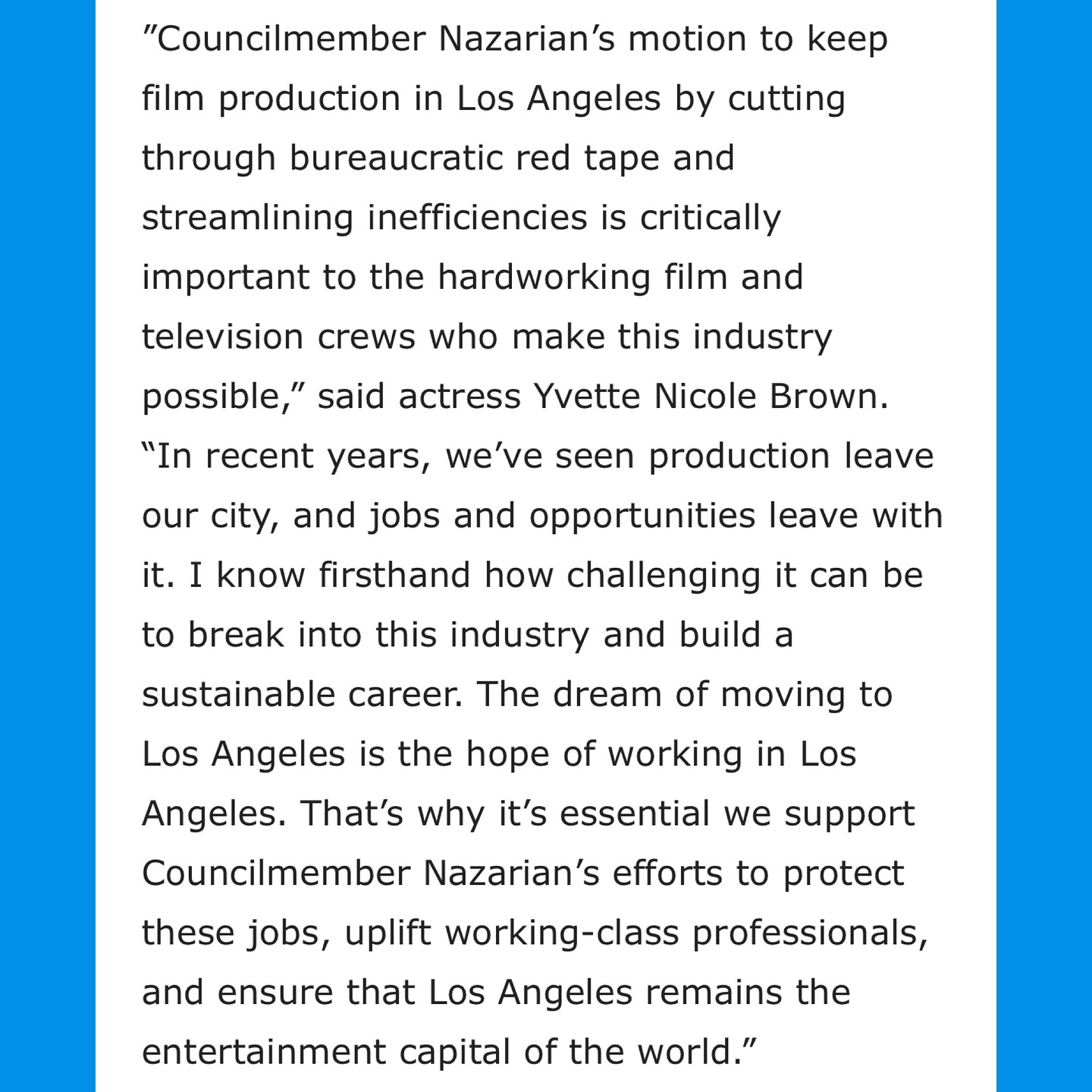 Yvette Nicole Brown Backs L.A. Film Job Legislation