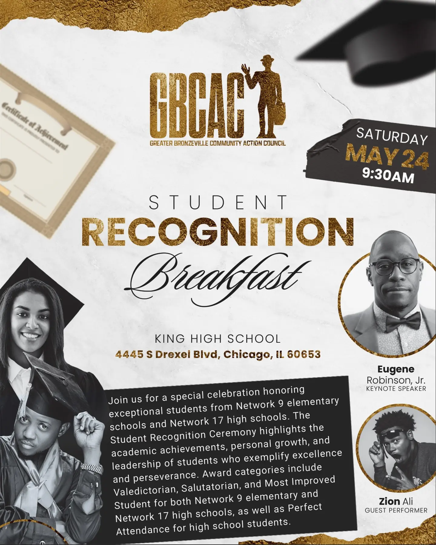 Zion Ali to Perform at Bronzeville Student Breakfast Chicago singer delivers empowering set for Network 9, 17 youth at May 24 awards ceremony.