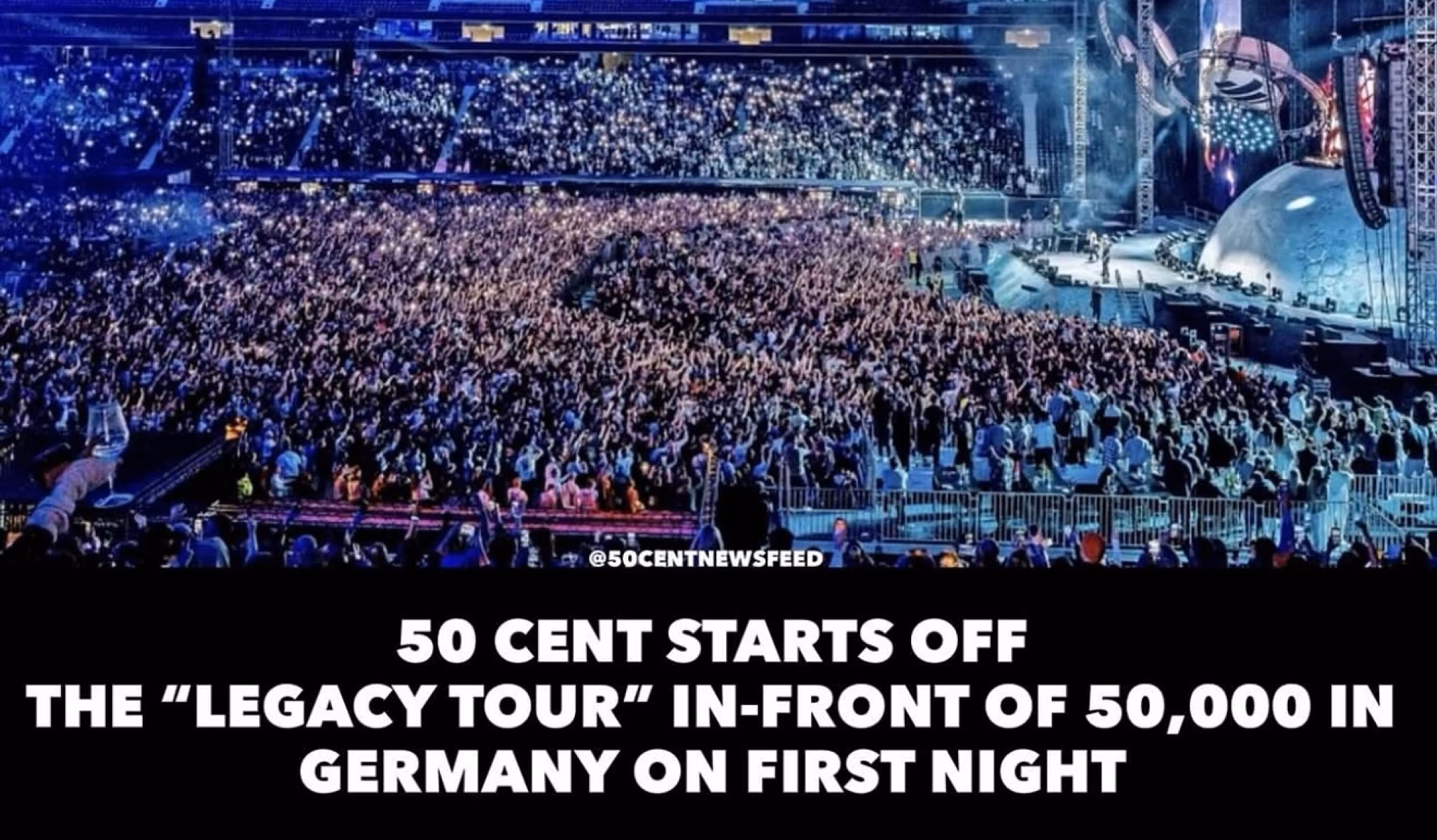 50 Cent Brings The Legacy Tour to Manchester Watch 50 Cent light up Manchester’s AO Arena with fire new tracks, classic hits and vibes