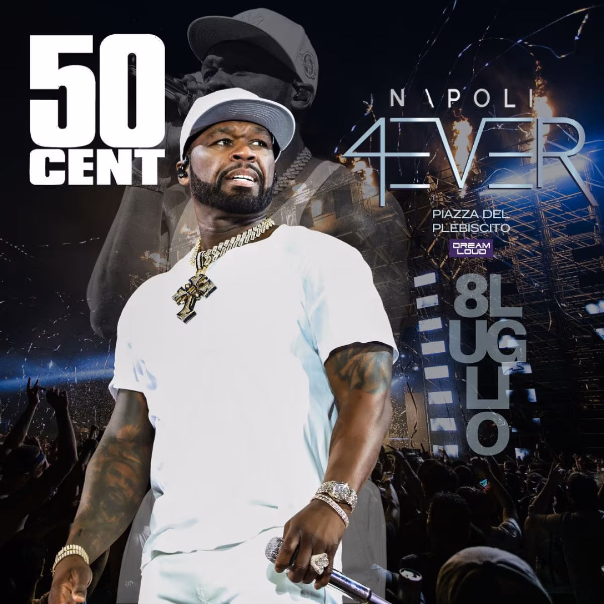 50 Cent Heads to Naples for Napoli 4Ever Concert Unforgettable evening at Piazza del Plebiscito on July 8. Presale opens June 11 at 10am!!