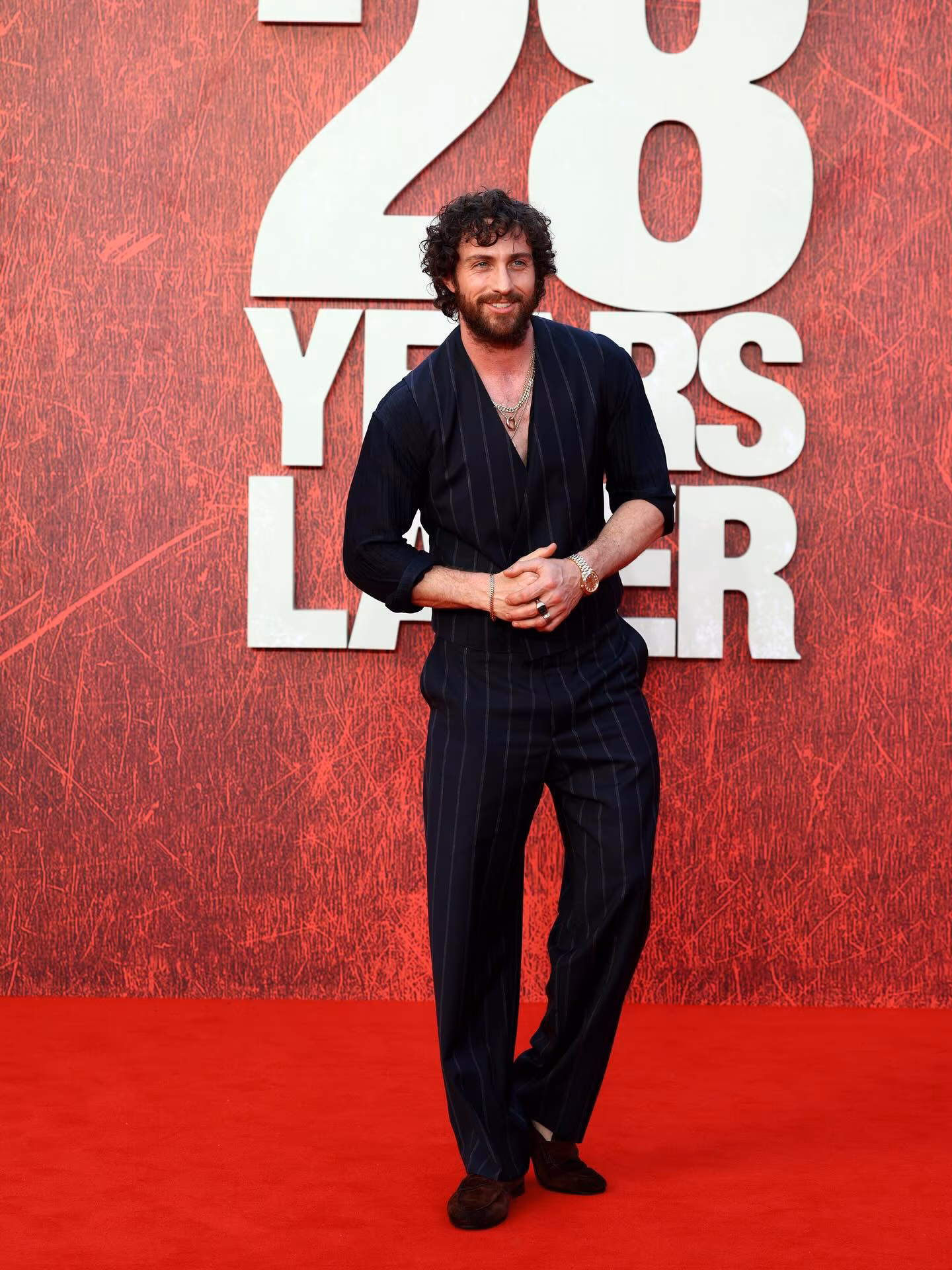 Aaron Taylor-Johnson Stuns in Armani at ’28 Years Later’ Premiere Aaron Taylor-Johnson stuns in Giorgio Armani at the '28 Years Later' world premiere today.