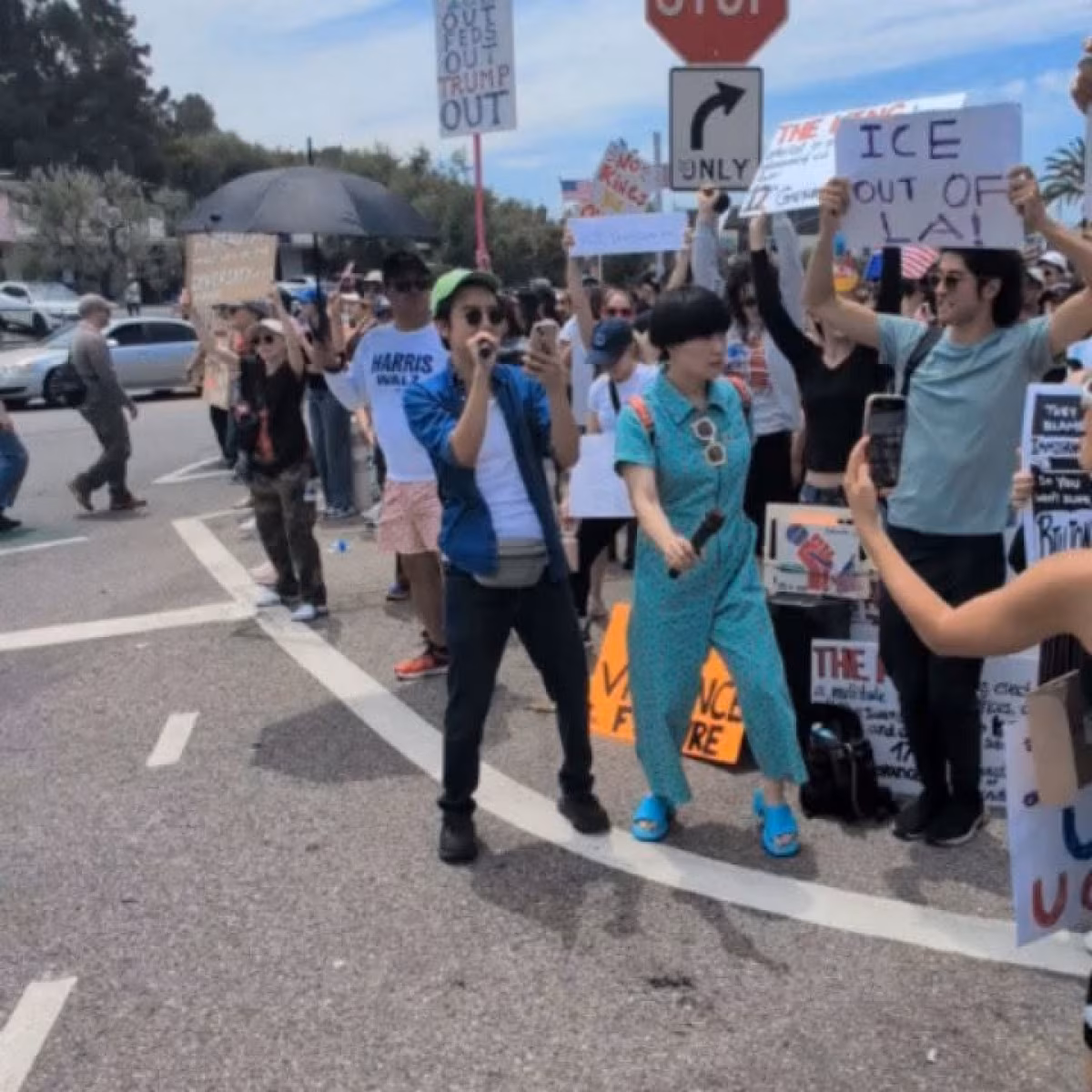 Atsuko Okatsuka Captures LA Protest’s Block Party Vibes Comedian shares vibrant photos of a street rally where music and solidarity unite for joy.