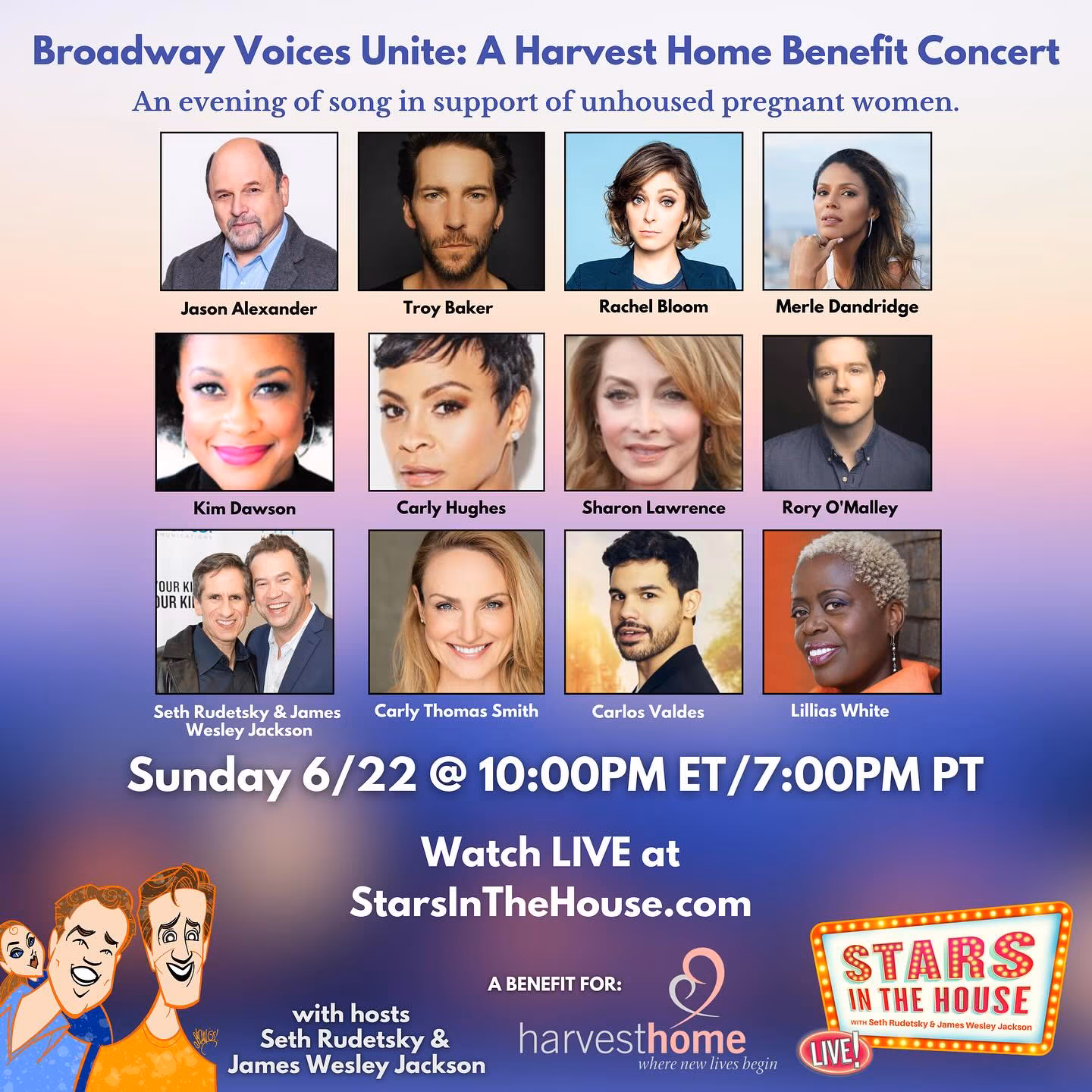 Broadway Voices Unite for Harvest Home Benefit Broadway stars unite June 22 for a Merle Dandridge concert aiding pregnant homeless women.