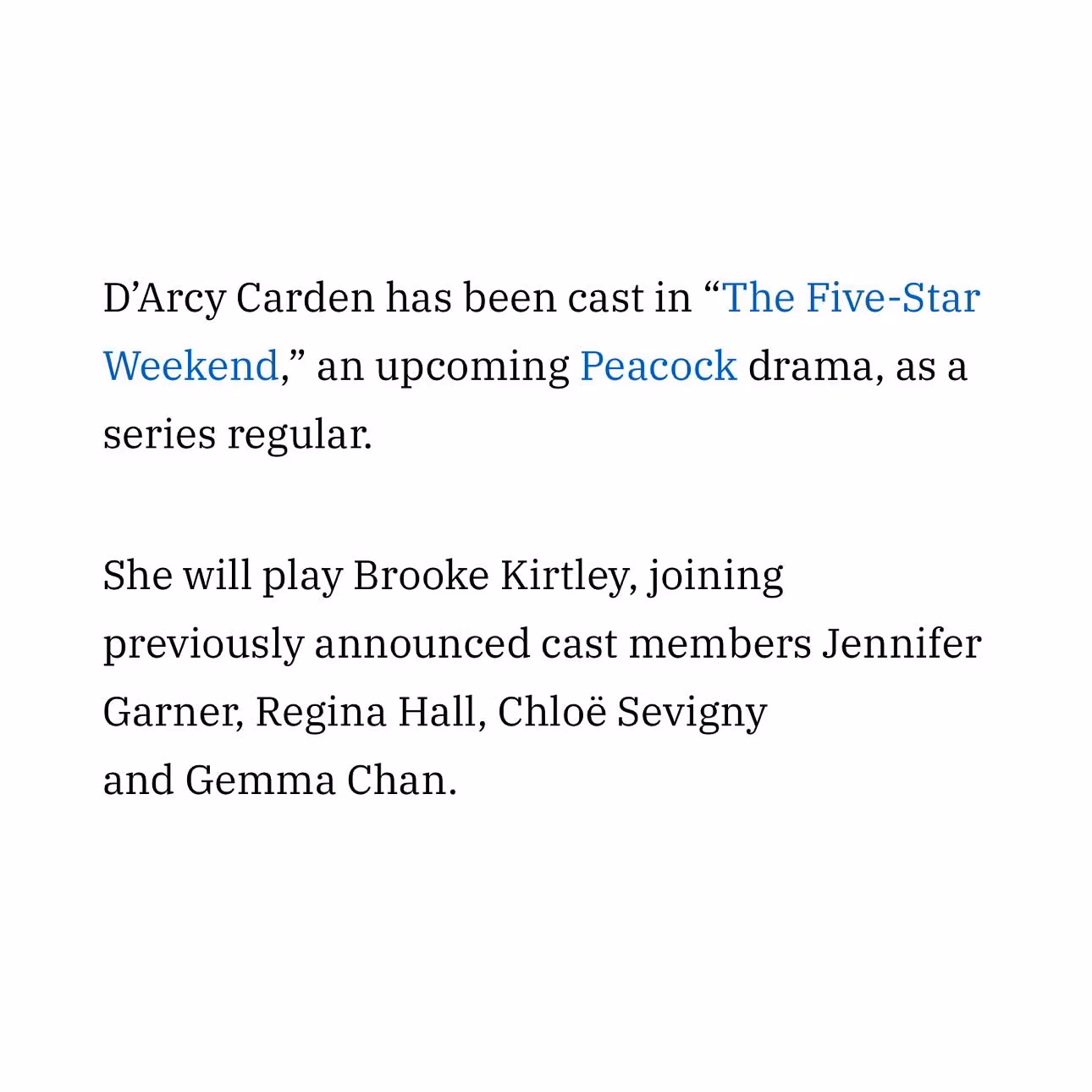 D'Arcy Carden Joins Five Star Weekend Retreat