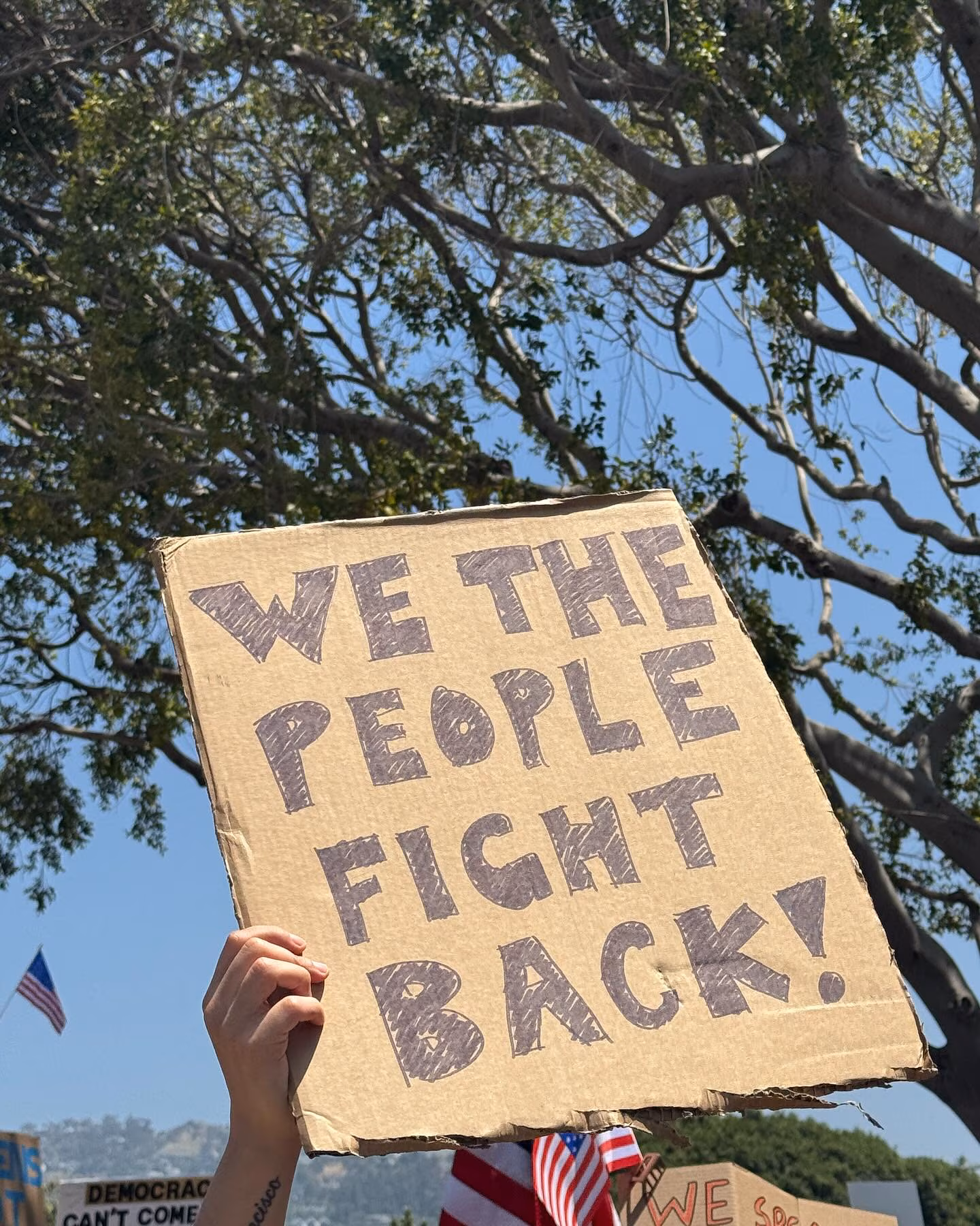 Gina Gershon Joins Millions in West Hollywood Anti-Trump Protest