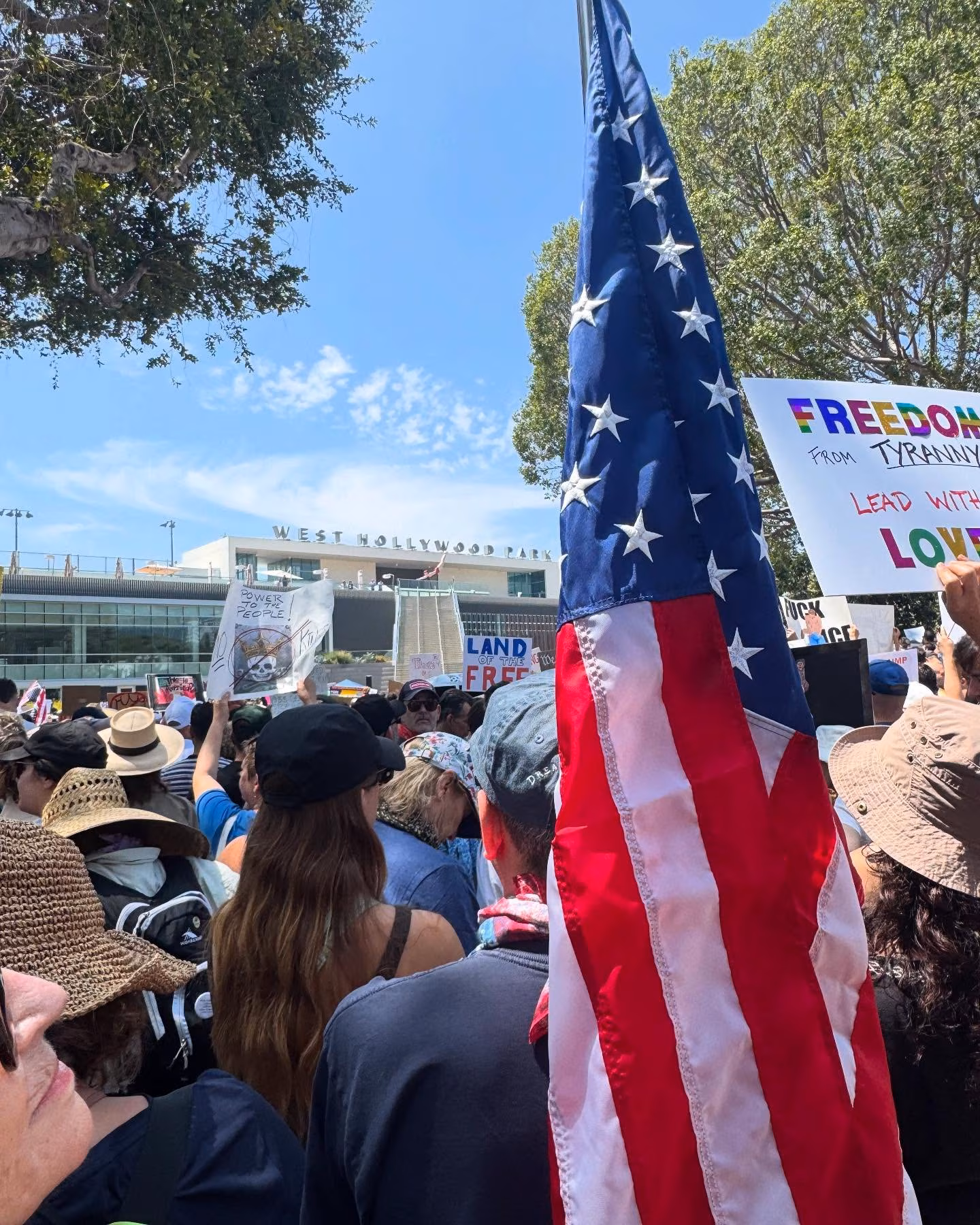 Gina Gershon Joins Millions in West Hollywood Anti-Trump Protest