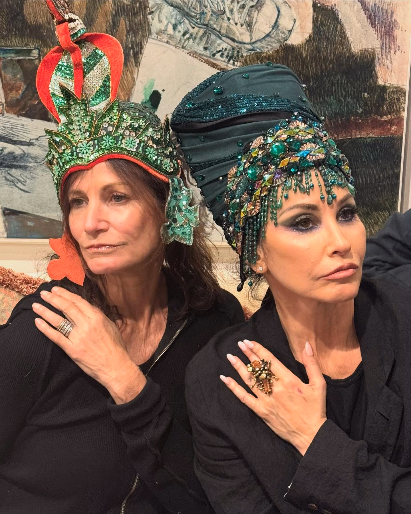 Gina Gershon Twins With Sister Tracy for Birthday Bash Actress marks Gemini season clad in matching turbans for a IG joyous ode to sisterhood!!!