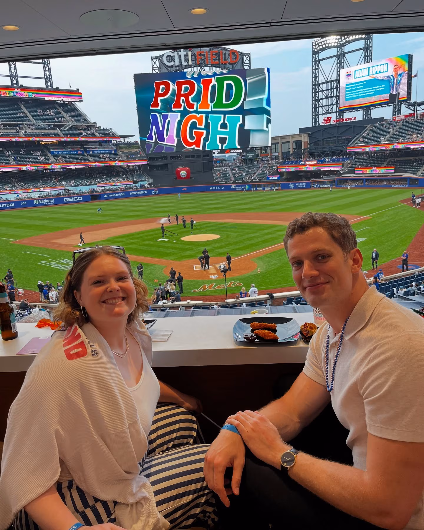 Grace Kuhlenschmidt Shines at Mets Pride Night Grace Kuhlenschmidt graced the Mets Pride Night thanking @tiaalexnymets for the invite ❤️!!