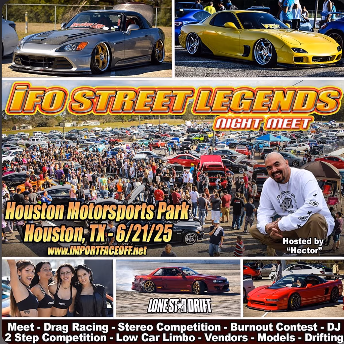 IFO Street Legends Roars Into Houston Celebrate cars, trucks & bikes June 21 at Motorsports Park with Fast & Furious star hosting
