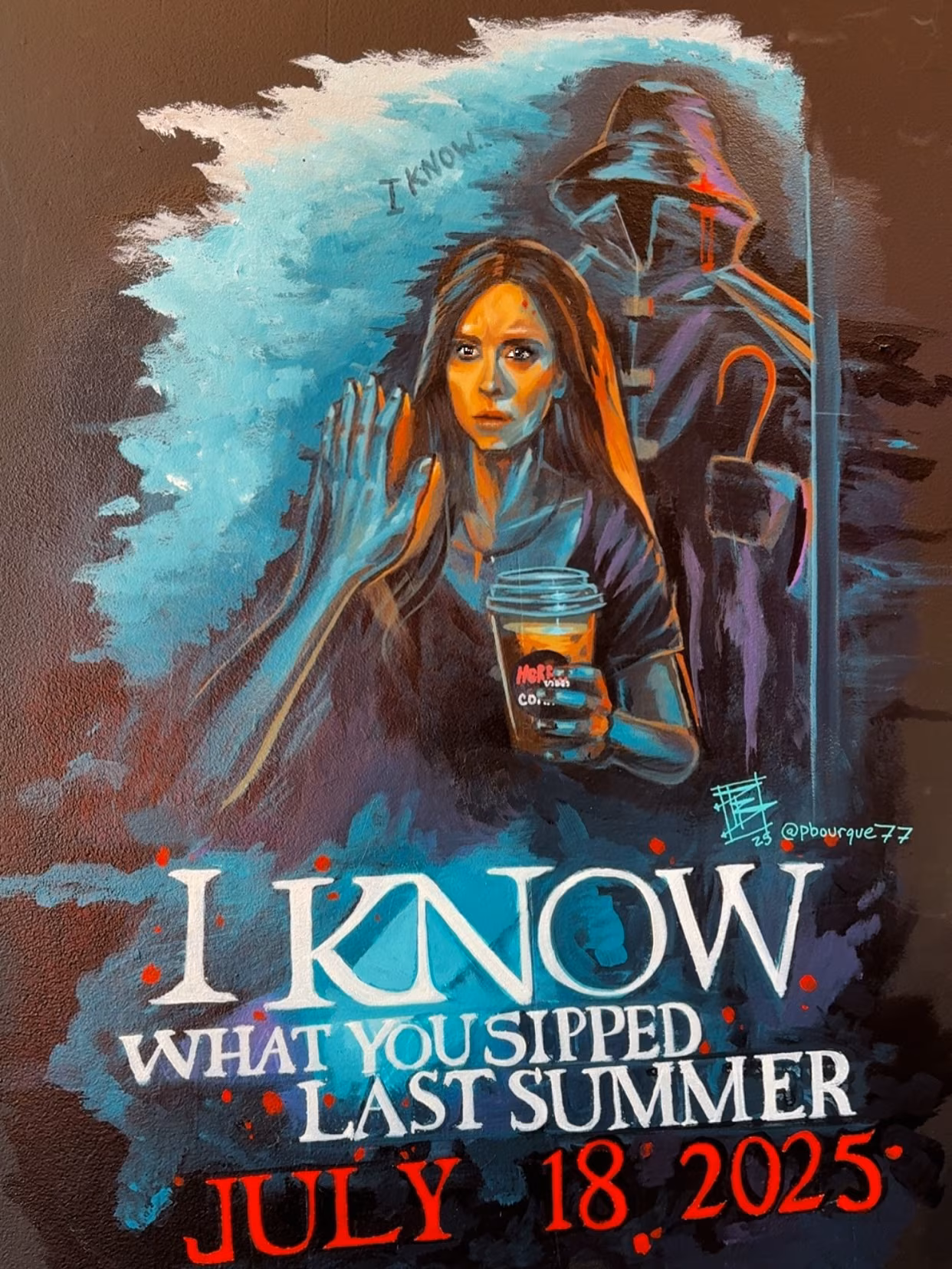Jennifer Love Hewitt Celebrates Julie James Coffee Art The actress cheers a spooky cafe creation by an artist pal blending horror vibes with brew
