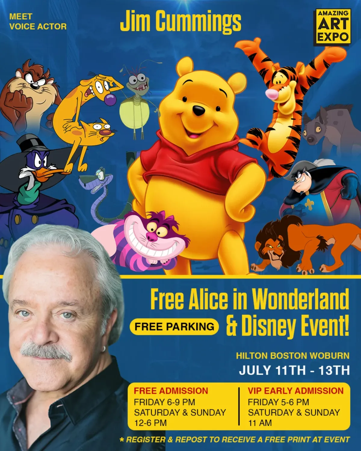 Jim Cummings to Appear at Boston Fan Event Register now for a free print and join cosplay contests, special guests, and acting panels!