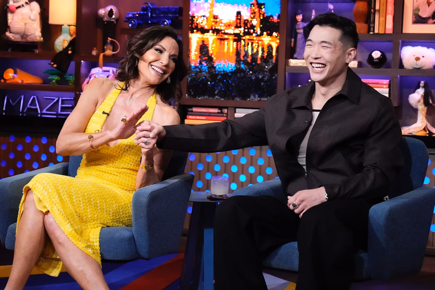 Joel Kim Booster & Countess Luann on WWHL Post-Love Hotel