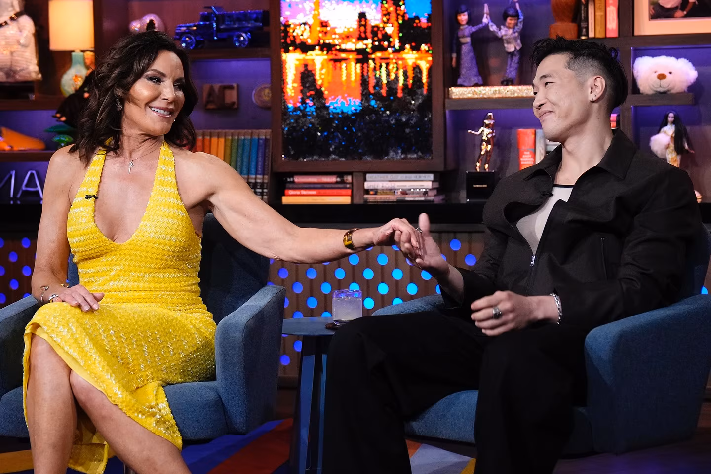 Joel Kim Booster & Countess Luann on WWHL Post-Love Hotel