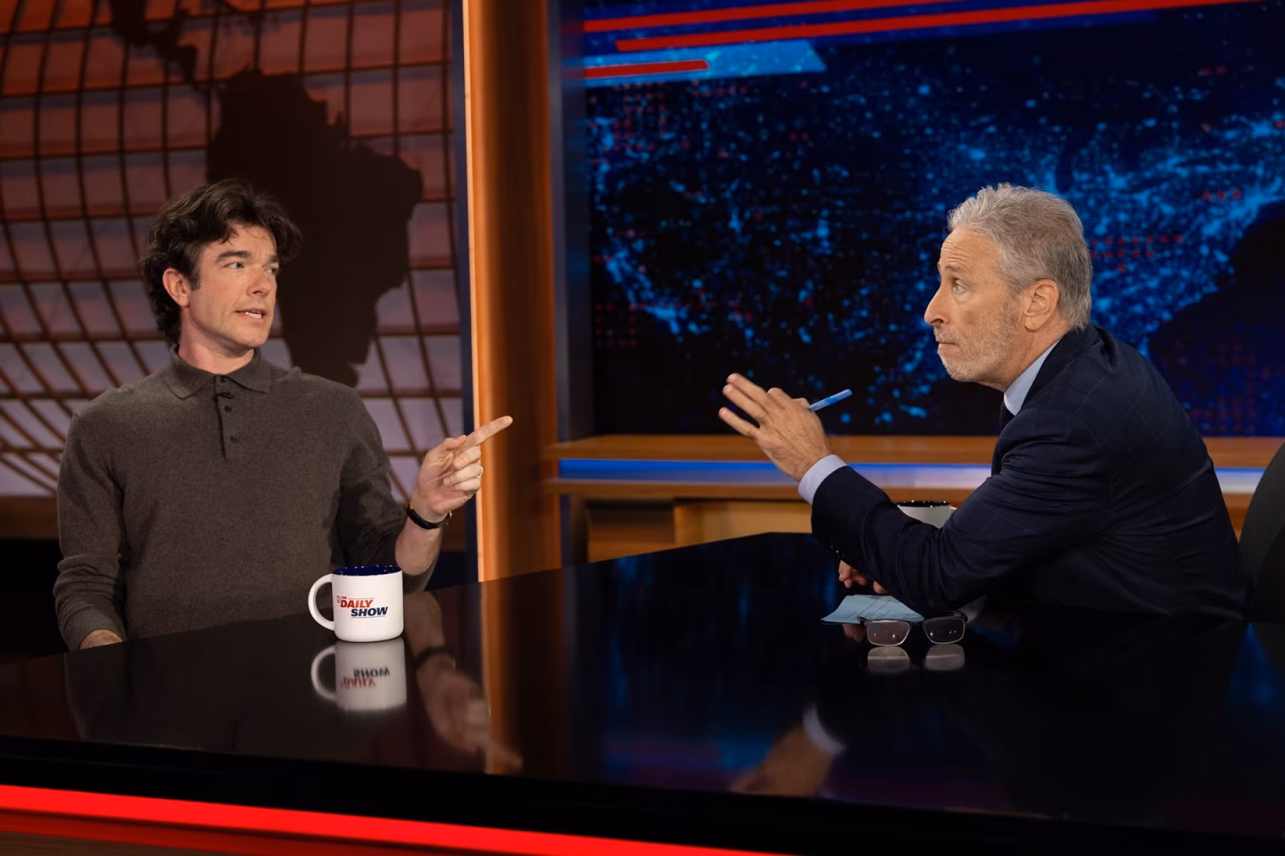John Mulaney Shares Hilarious Daily Show Throwback Mulaney and Stewart hilariously poke fun at a 20-minute Daily Show segment in online post.