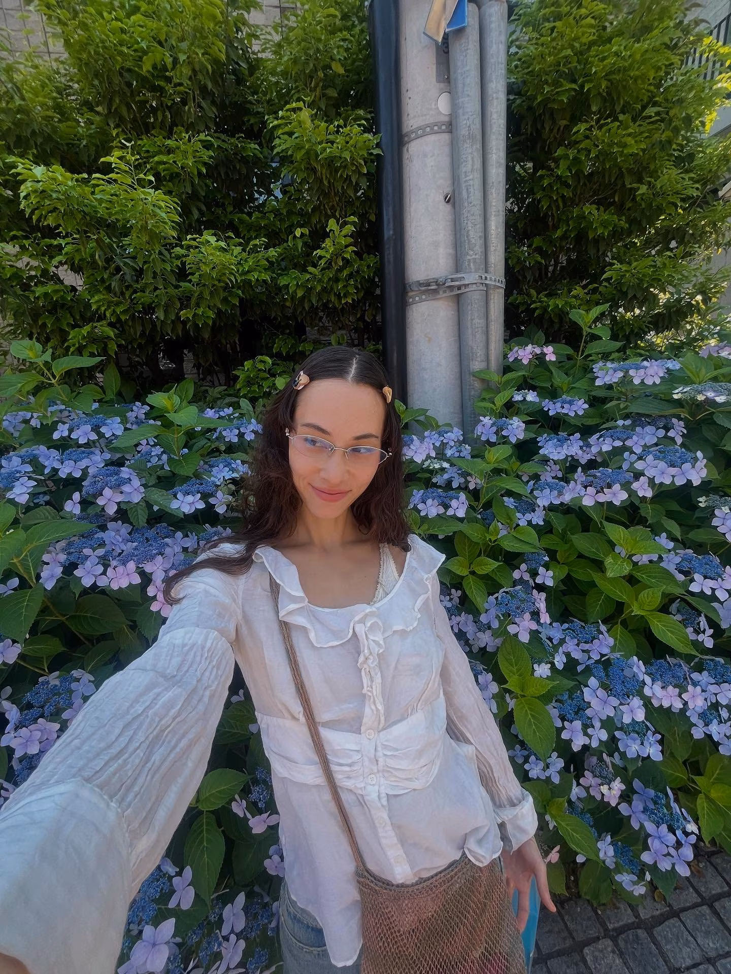 The model tours scenic locales nationwide, from strawberry patches to hidden flower fields