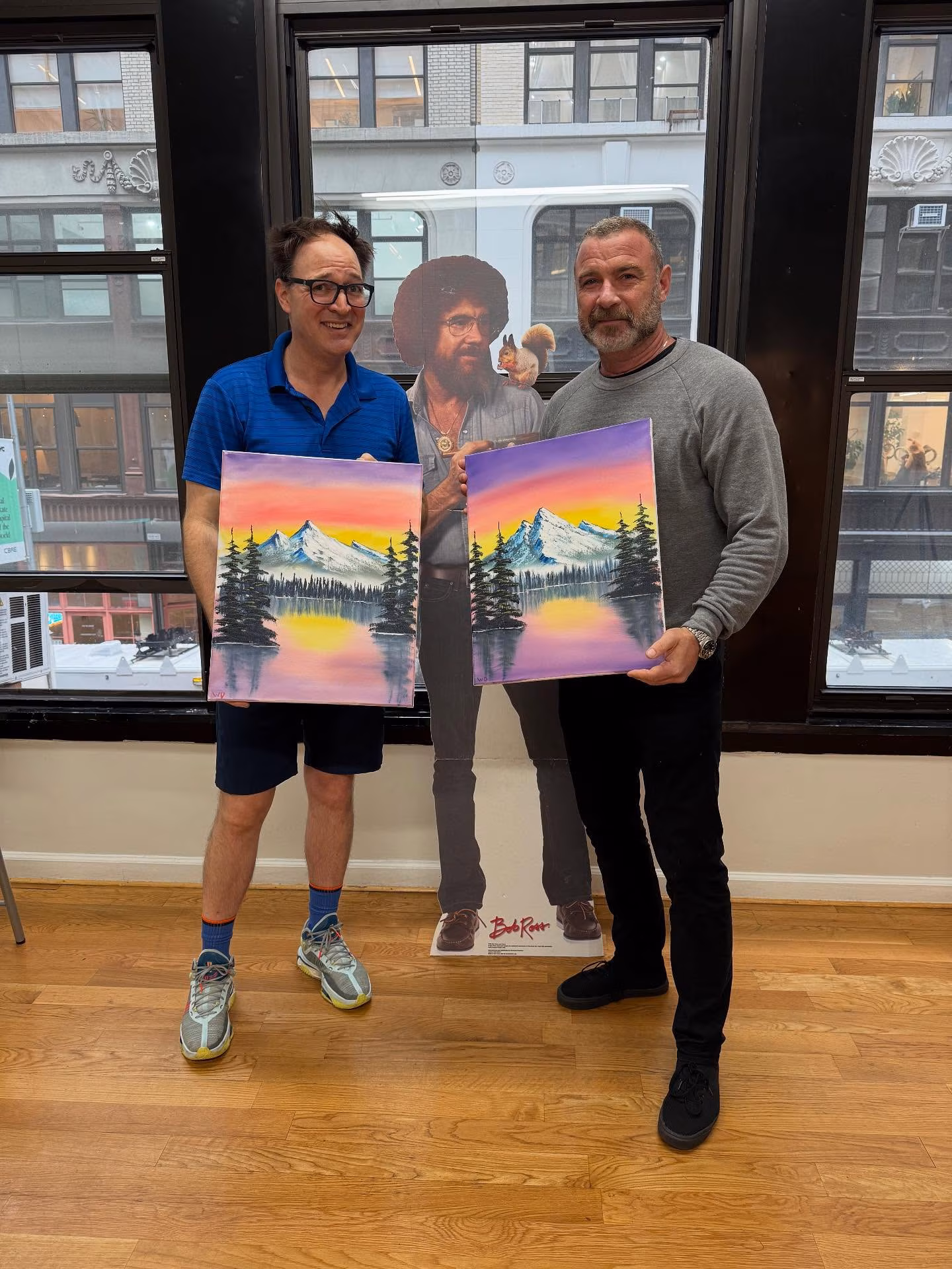 Liev Schreiber Marked Anniversary With Bob Ross Painting Class Star turns canvas date night as former Blue Man Group artist teaches landscape techniques