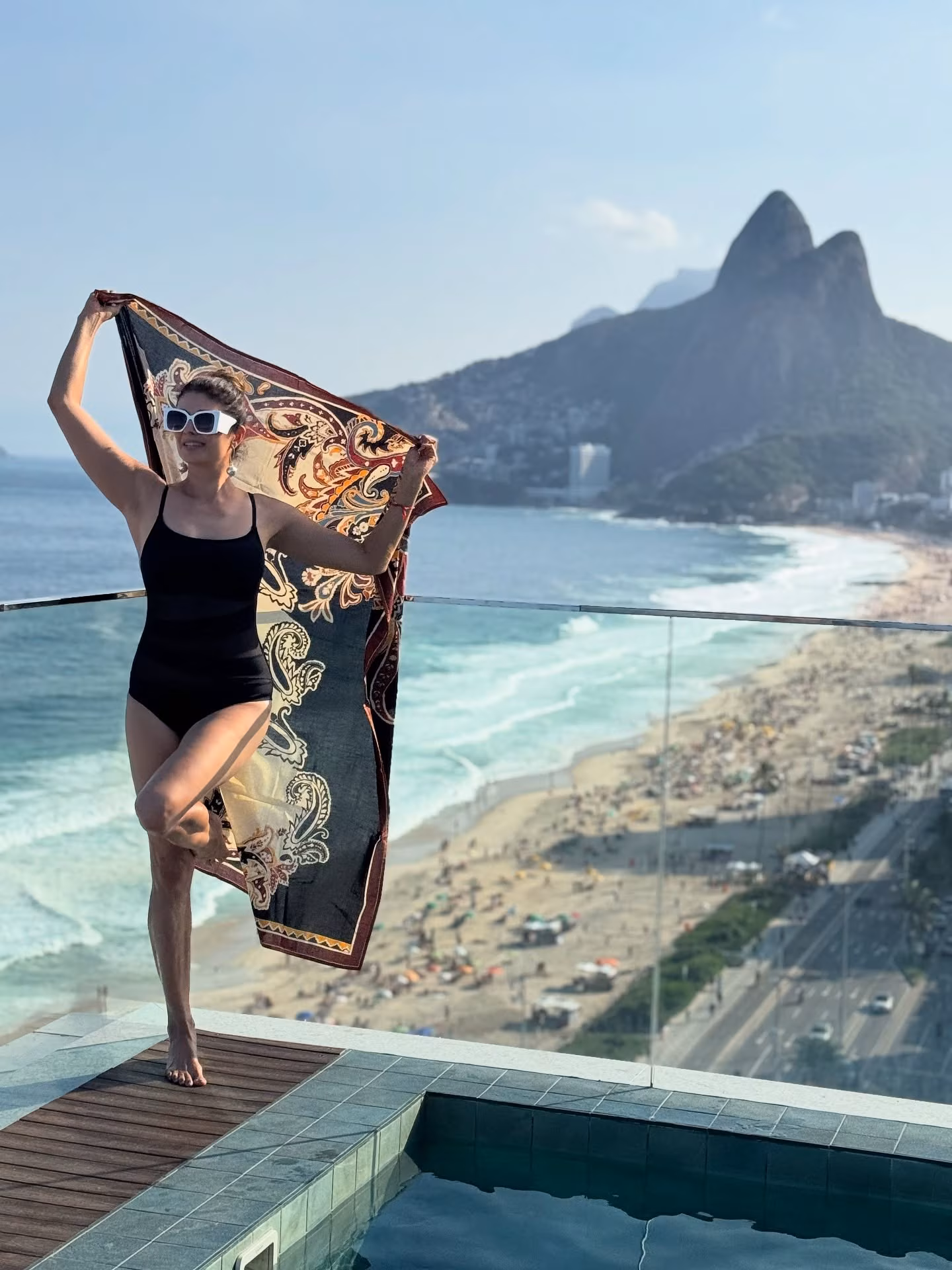 Pooja Batra Soaks Up Breathtaking Views at Ipanema Beach