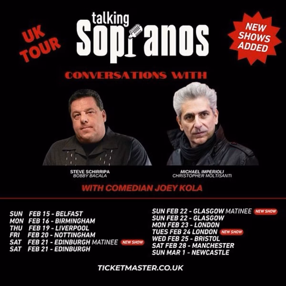 Steve Schirripa Adds Three UK Shows To ‘Talking Sopranos’ Tour UK fans rejoice as Steve Schirripa adds three extra Talking Sopranos dates in Feb of 2026!